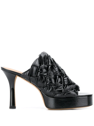 Bottega Veneta Ladies Intrecciato Board Weave Sandals, Brand Size 36 ( Us Size 6 ) In Black