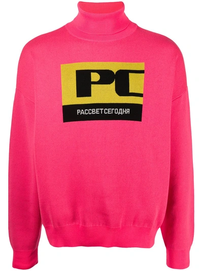 Rassvet Colour Block Roll Neck In Pink