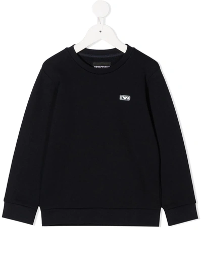 Emporio Armani Kids' Logo-patch Sweatshirt In Blue