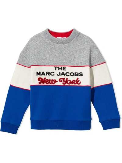 The Marc Jacobs Kids' Colour-block Logo Sweatshirt In Blue