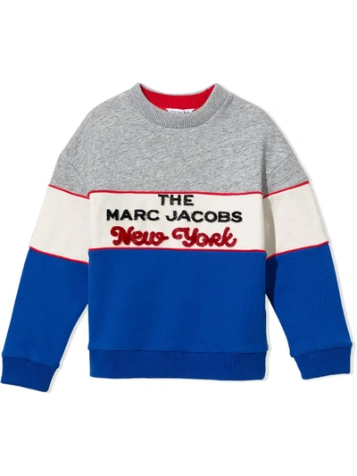 Marc Jacobs Kids' Colour-block Logo Sweatshirt In Blue
