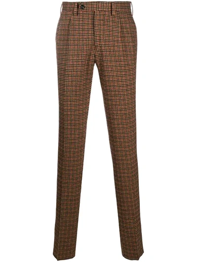 Drumohr Check Tailored Trousers In Brown