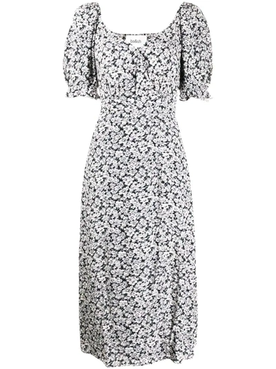 Ba&sh Eden Wrap-style Floral Dress In Black | ModeSens