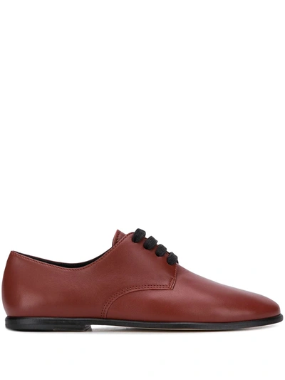 Camperlab Tws Asymmetric Oxford Shoes In Brown