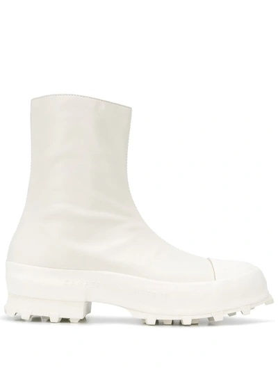 Camperlab Traktori Zipped Ankle Boots In White