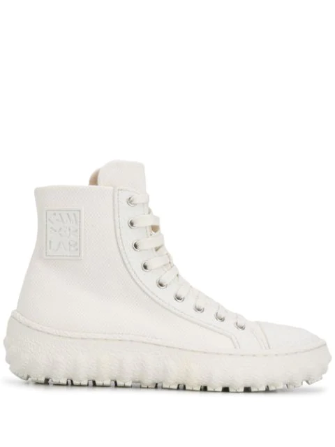 Camperlab Ground Textured High-top Sneakers In White | ModeSens