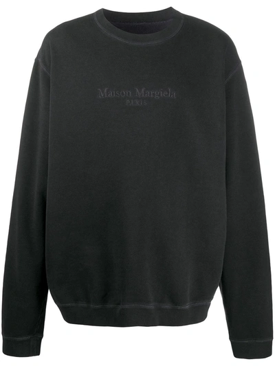 Maison Margiela Logo-embroidered Sweatshirt In Black