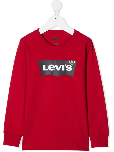 Levi's Kids' Logo Print Sweatshirt In Red