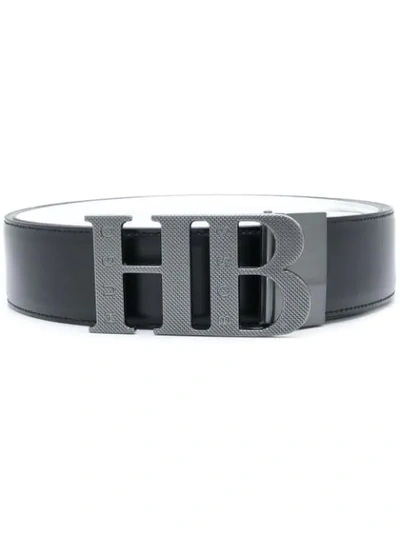 Hugo Boss Logo Plaque Belt In Black