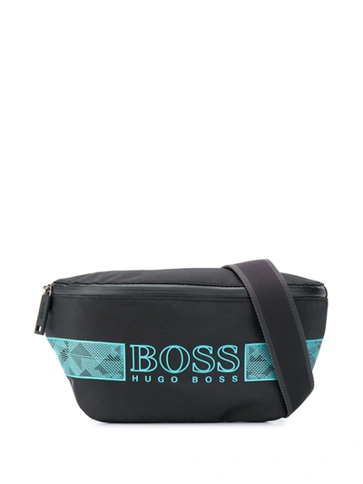 Hugo Boss Logo Print Belt Bag In Black