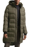 The North Face Metropolis Iii Water Repellent 550 Fill Power Down Hooded Parka In New Taupe Green