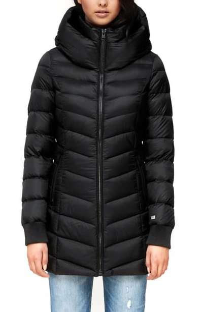 Soia & Kyo Alanis Hooded Water Repellent Lightweight Down Coat In Black