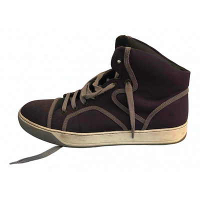 Pre-owned Lanvin Cloth High Trainers In Purple