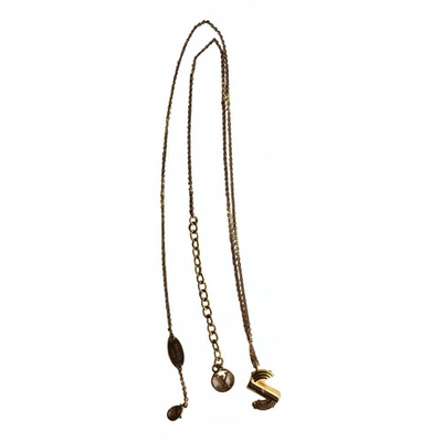 Pre-owned Louis Vuitton Alphabet Lv&me Gold Metal Necklace