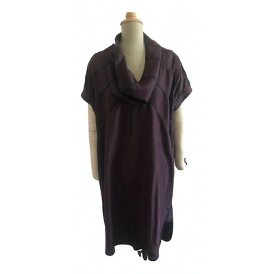 Pre-owned Burberry Mid-length Dress In Burgundy