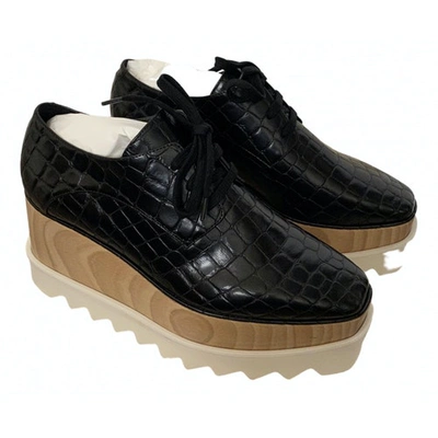 Pre-owned Stella Mccartney Elyse Cloth Lace Ups In Black
