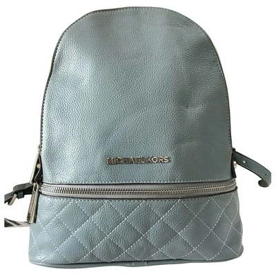 Pre-owned Michael Kors Rhea Blue Leather Backpack
