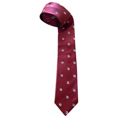 Pre-owned Kiton Silk Tie In Red