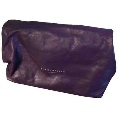 Pre-owned Simon Miller Small Lunch Bag Leather Clutch Bag In Purple