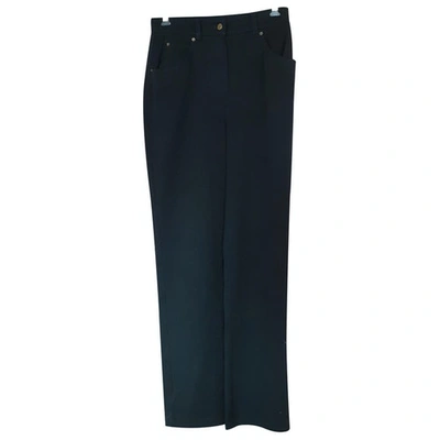 Pre-owned Max Mara Straight Trousers In Black