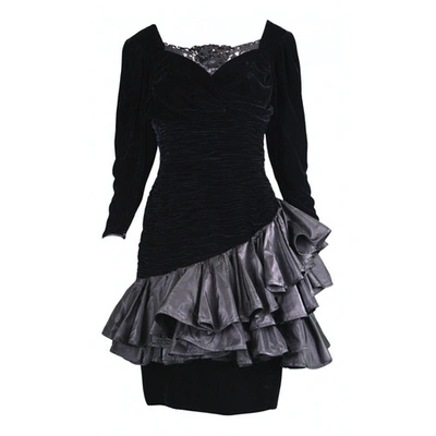Pre-owned Emanuel Ungaro Velvet Mid-length Dress In Black