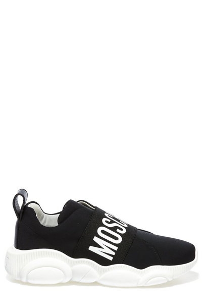 Moschino Logo-print Slip-on Trainers In Black