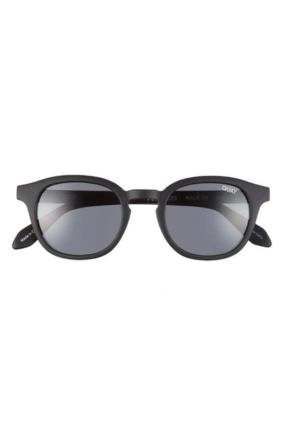 Quay Walk On 47mm Polarized Sunglasses In Matte Black/ Smoke