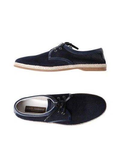 Dolce & Gabbana Laced Shoes In Dark Blue