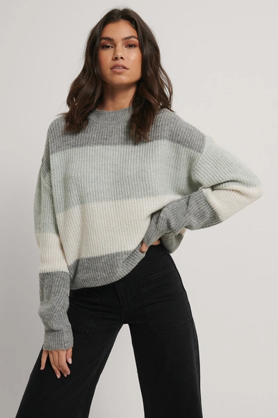 Na-kd Reborn Color Striped Knitted Sweater - Grey