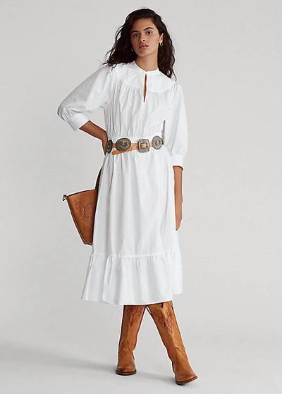 cotton broadcloth dress STripe Cotton Broadcloth Sleeveless Tiered Shirtdress (Women)