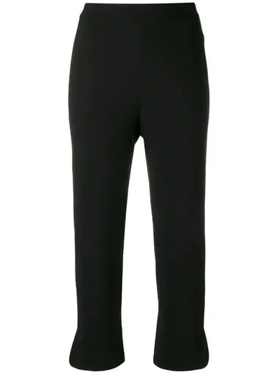 Theory Straight Cropped Trousers In Black
