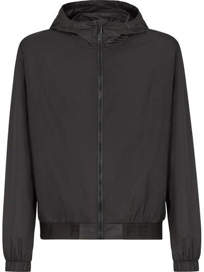 Fendi Packable Windbreaker Jacket In Black