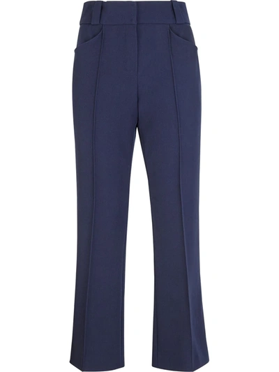 Fendi Kick-flare Trousers In Bleu