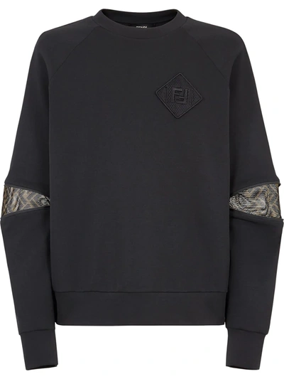 Fendi Zip Insert Sweatshirt In Black