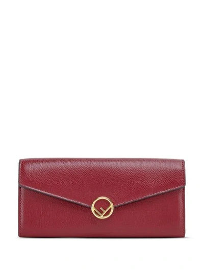 Fendi F Is  Continental Wallet In Red
