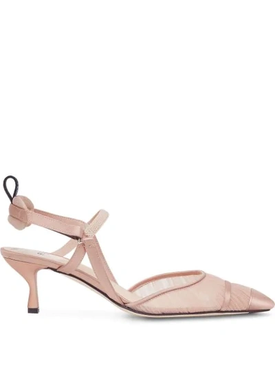 Fendi Colibrì Sheer-panelling Pumps In Pink