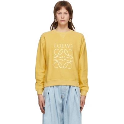 Loewe Anagram Embroidered Sweatshirt In Yellow