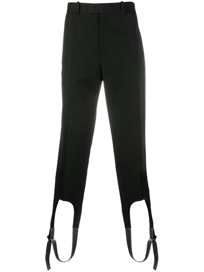 Loewe Leather Strap Trousers In Black