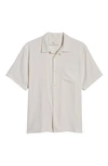 Tommy Bahama Herringbone Short Sleeve Silk Button-up Camp Shirt In Continental