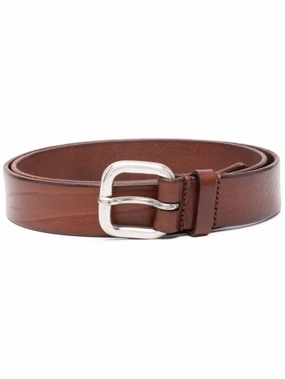 Anderson's Cracked-effect Leather Belt In Brown