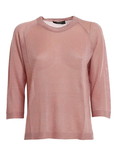 Weekend Max Mara Milva Lurex Sweater In Pink