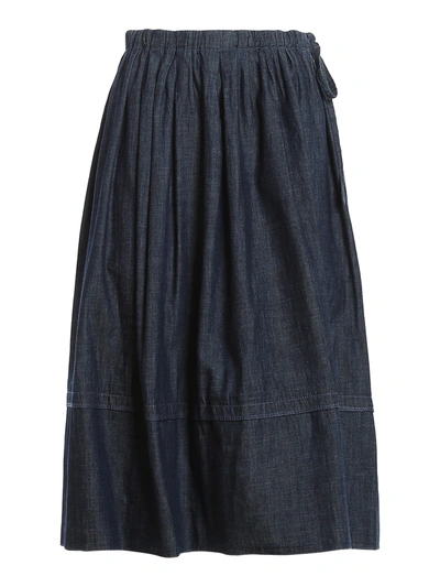 Marni Denim Full Skirt In Dark Wash
