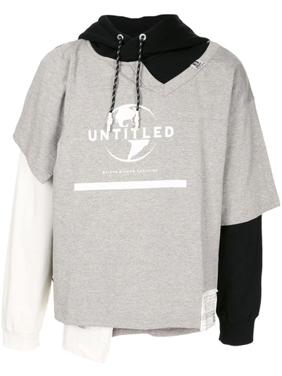 Miharayasuhiro Contrast Panel Hoodie In Grey