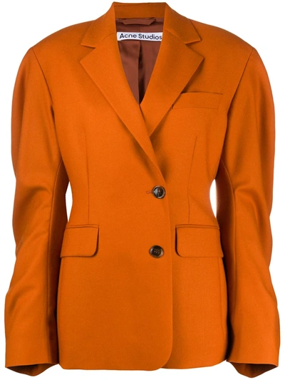Acne Studios Puff-sleeve Suit Jacket Saffron Orange