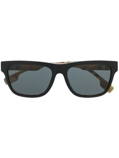Burberry Eyewear Vintage Check Square Frame Sunglasses In Black