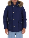 Woolrich Arctic Parka With Detachable Fur In Blue