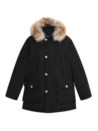 Woolrich Menswear Arctic Detachable Fur Parka Jacket In Black
