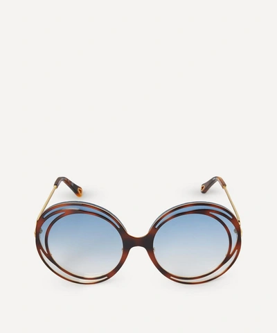 Chloé Carlina Halo Sunglasses In Blue