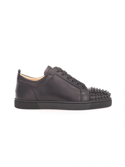 Christian Louboutin Men's  Black Leather Sneakers