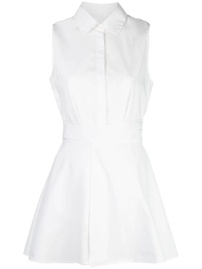 Rosetta Getty Sleeveless Apron Wrap Shirt In White